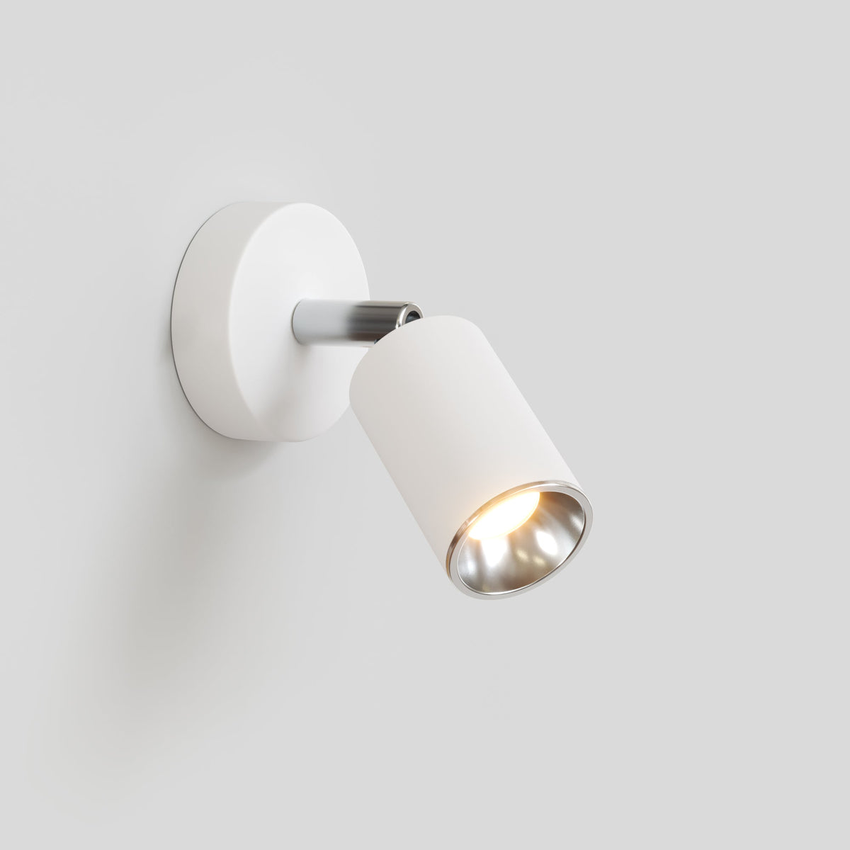 Faretto GU10 orientabile da parete o soffitto Bispot - Bianco opaco / Cromo Si No