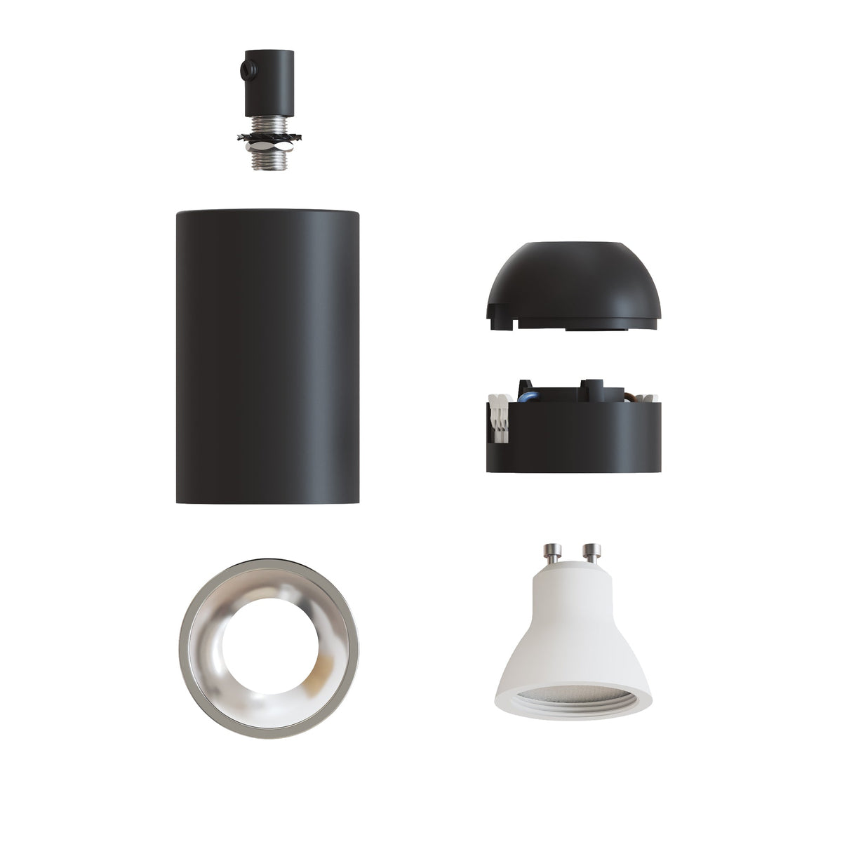 Faretto GU10 Spotlight LED Bispot - Nero / Cromo