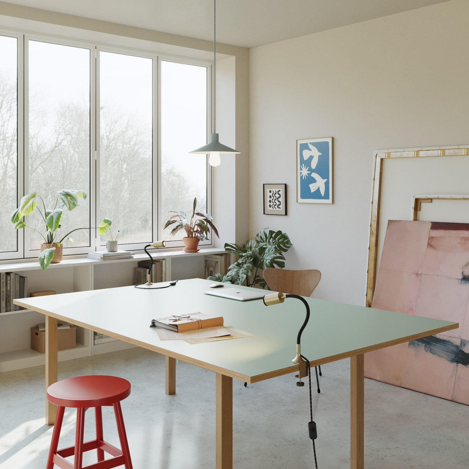 Faretto snodabile MAG-Y con pinza - Bronzo satinato