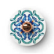 Fermaluce con mini piatto Ellepì 'Maioliche' Blu