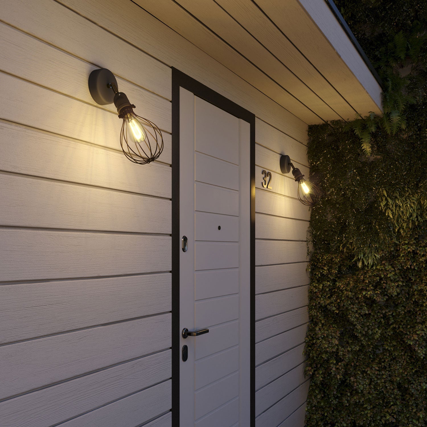 Fermaluce Modulair con snodo orientabile, paralume Drop e portalampada IP65 waterproof - Nero