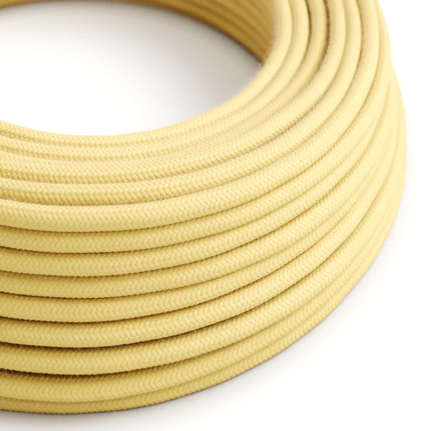 Filo elettrico colorato in cotone Giallo Pastello - L'Originale Creative Cables, per lampade colorate - RC10