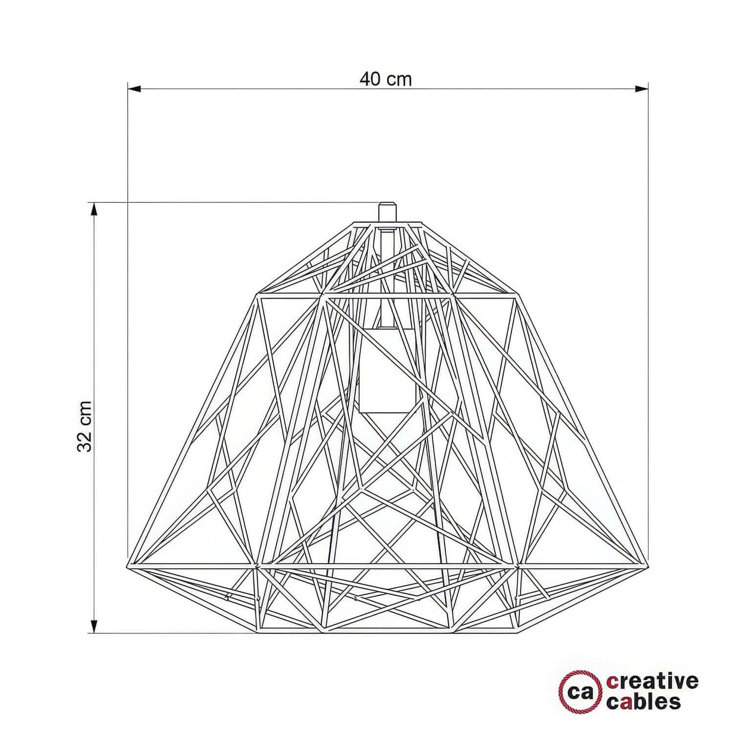 Gabbia XL paralume Apollo in metallo con portalampada E27 - Bianco