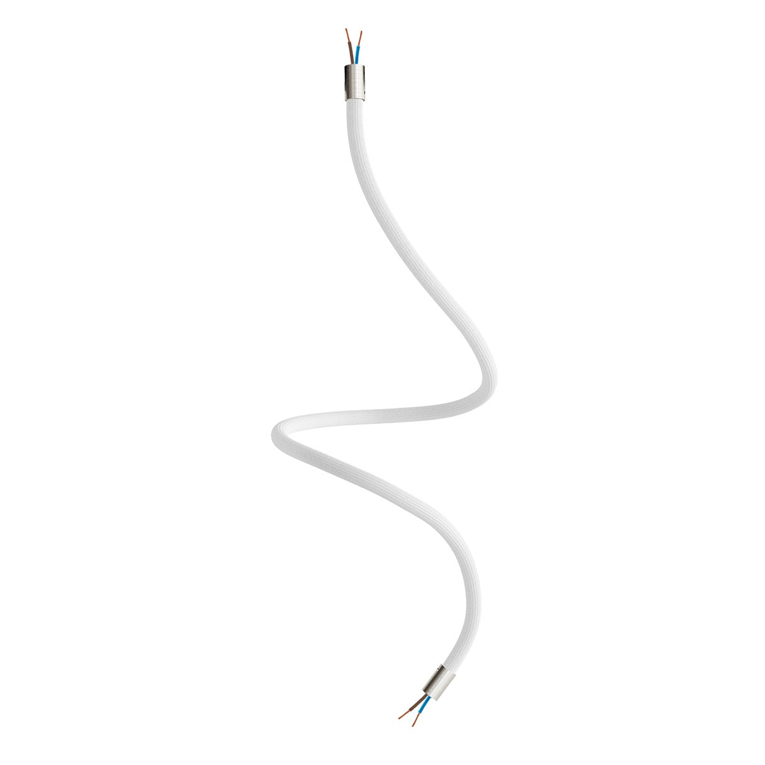 Kit Creative Flex tubo flessibile di estensione rivestito in tessuto RM01 Bianco con terminali metallici Titanio satinato 90 cm