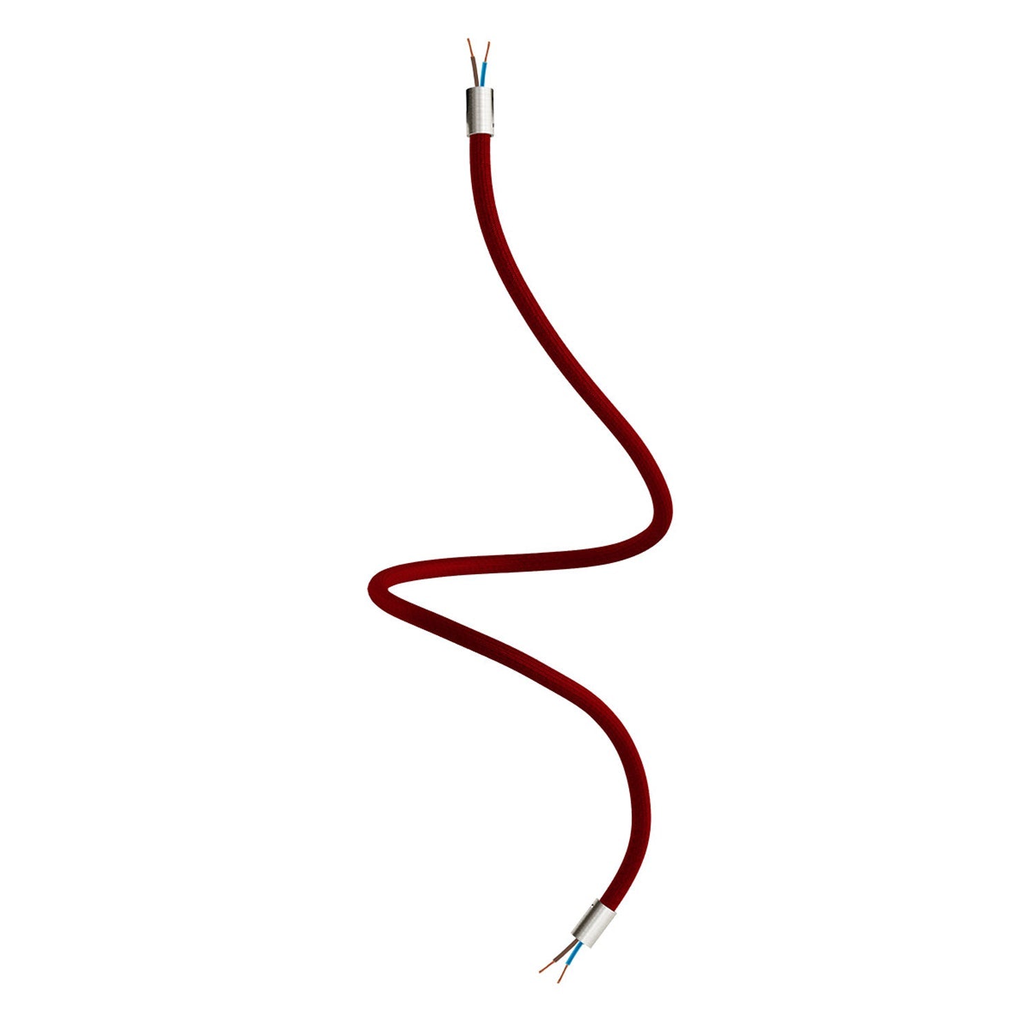 Kit Creative Flex tubo flessibile di estensione rivestito in tessuto RM19 Bordeaux con terminali metallici Titanio satinato 90 cm