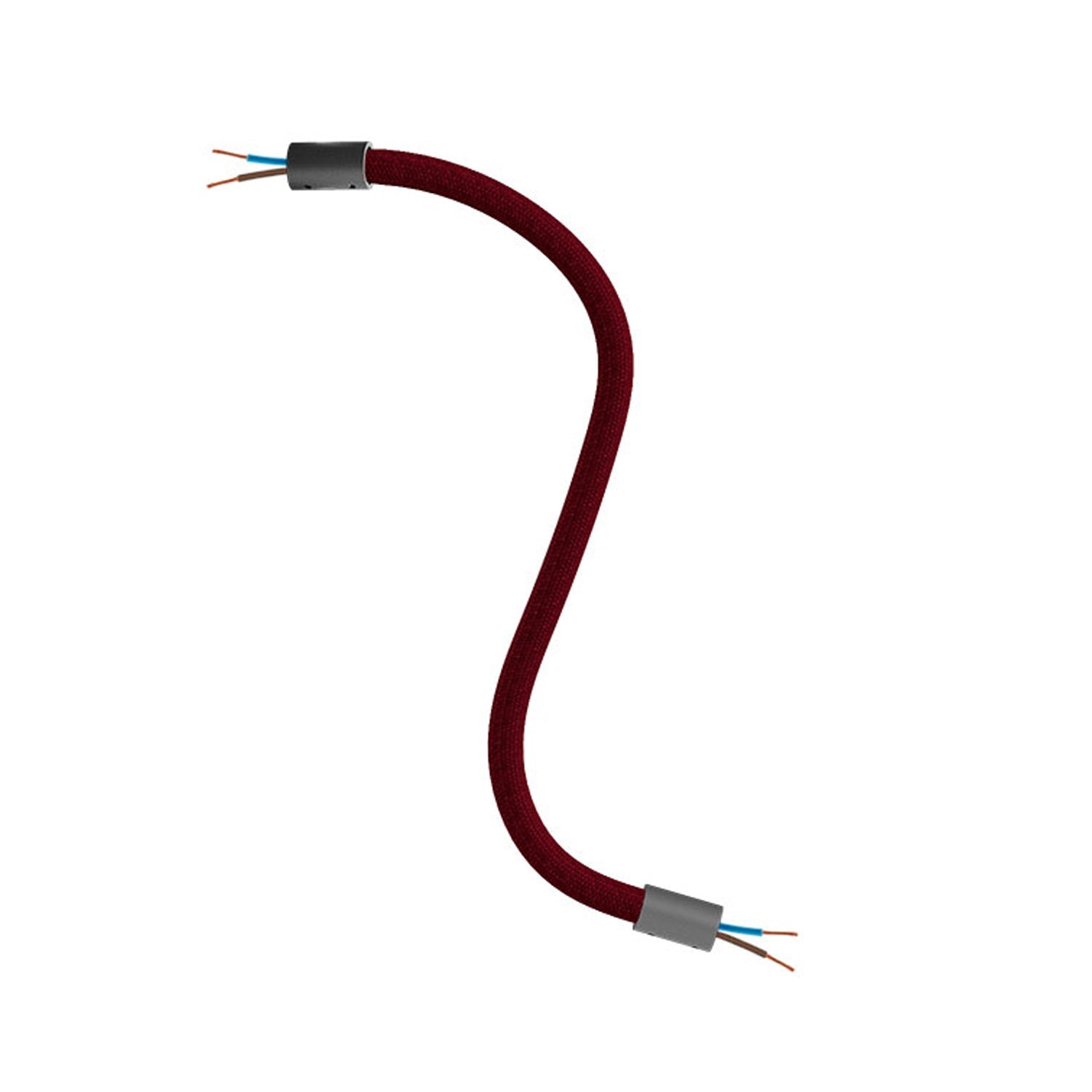 Kit Creative Flex tubo flessibile di estensione rivestito in tessuto RM19 Bordeaux con terminali metallici Nero 30 cm