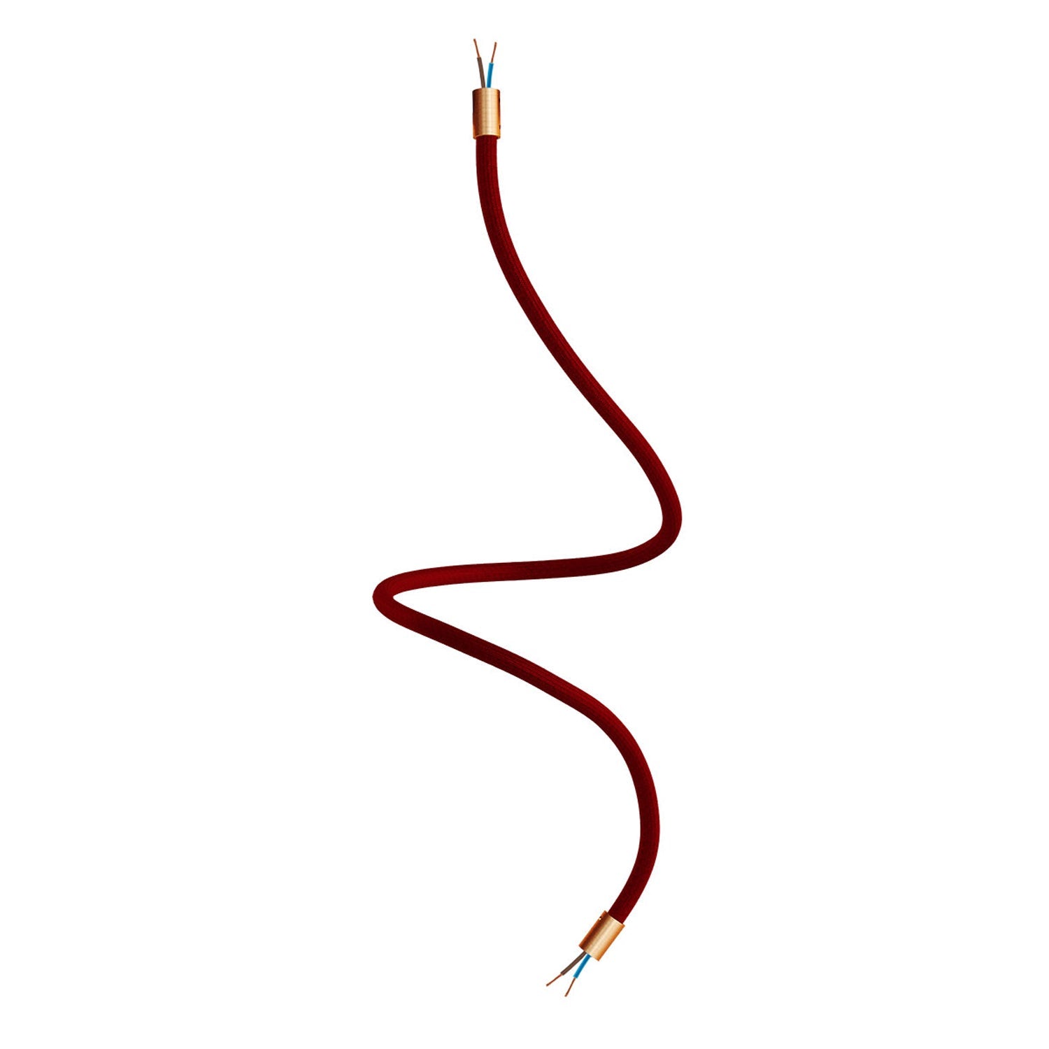 Kit Creative Flex tubo flessibile di estensione rivestito in tessuto RM19 Bordeaux con terminali metallici Rame satinato 90 cm