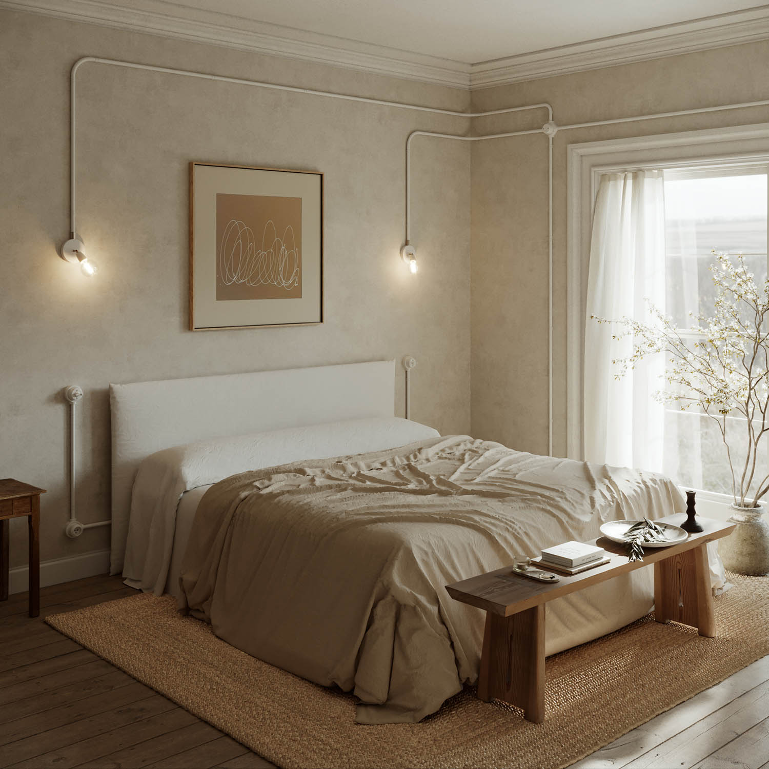 Kit interruttore/deviatore con dado a farfalla e base per Creative-Tubes in porcellana bianca Bianco 1