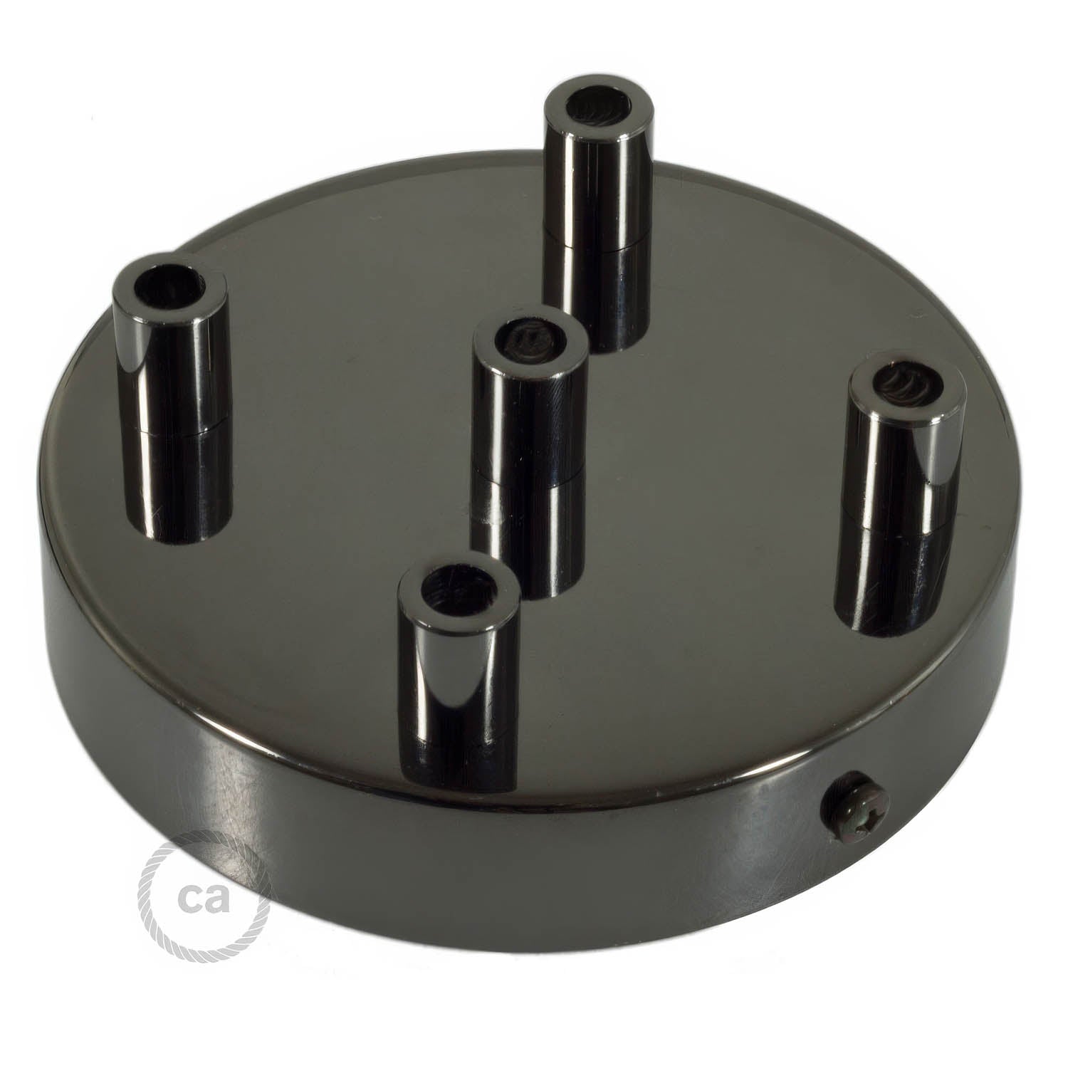 Kit rosone cilindrico in metallo a 5 fori - Nero perla Cilindrico