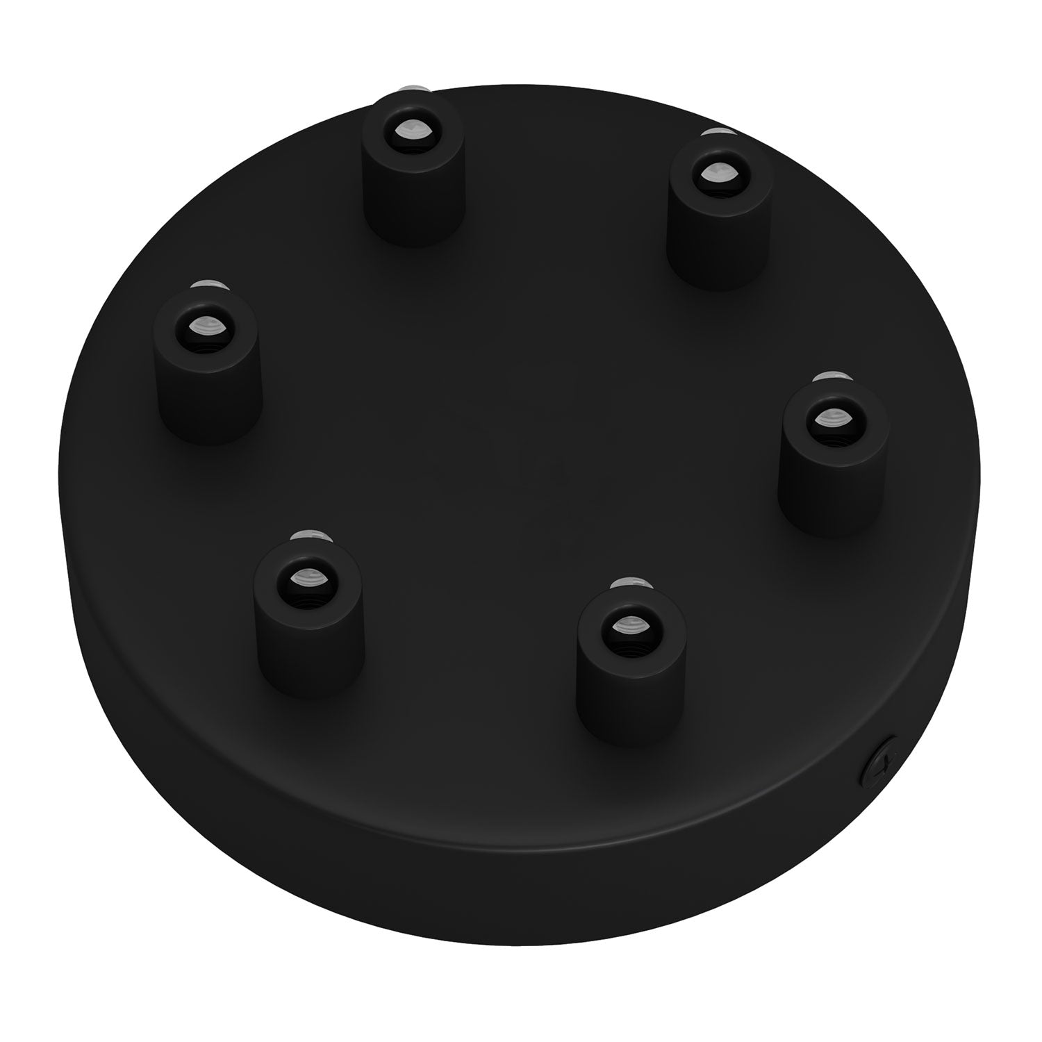 Kit rosone cilindrico in metallo a 6 fori - Nero Cilindrico