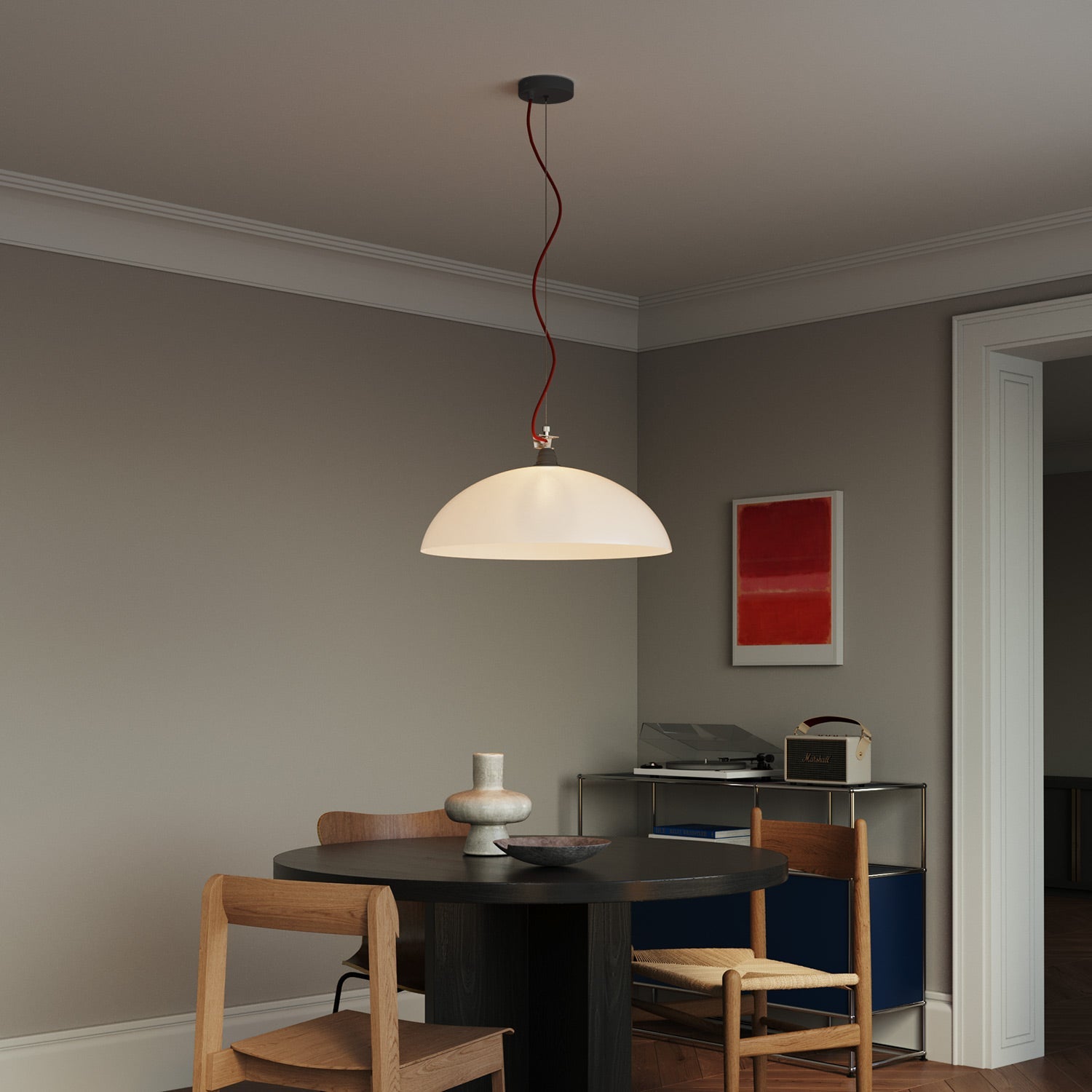 Kit rosone cilindrico in metallo Ø 120 mm a 2 fori centrali e decentrati - Nero Opaco