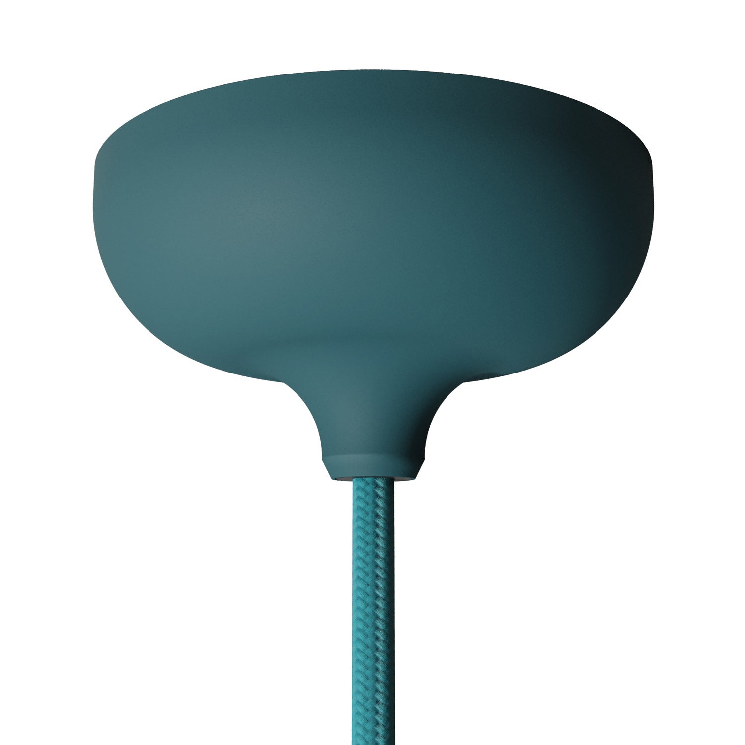 Kit rosone in silicone con foro centrale e predisposizione per foro laterale - Petrolio