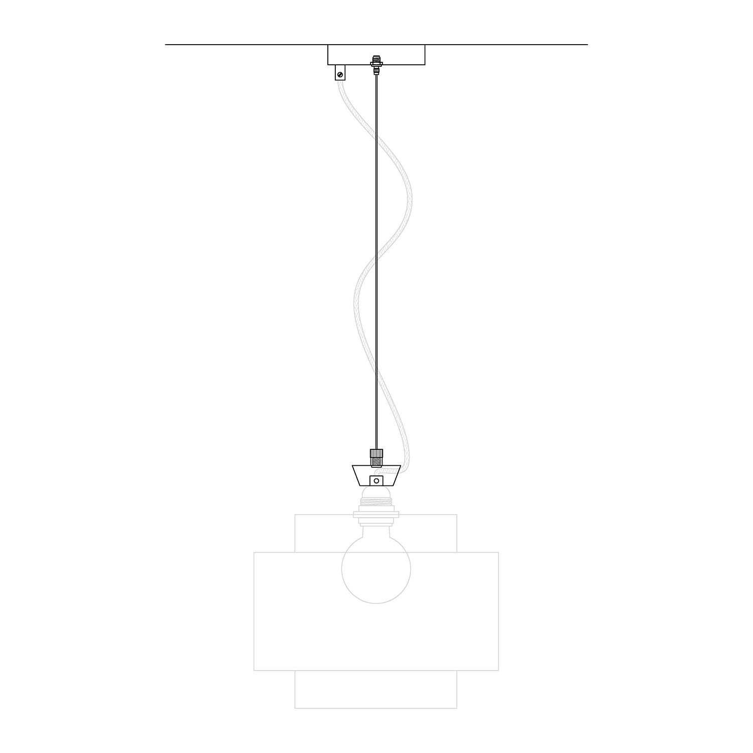 Kit Rosone Ø 120 mm con sospensione in acciaio e bilanciatore millimetrico - Bianco Opaco