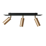 Lampada a 3 faretti con paralume Tub-E14 e Rose-One XXL rettangolare - Bronzo satinato