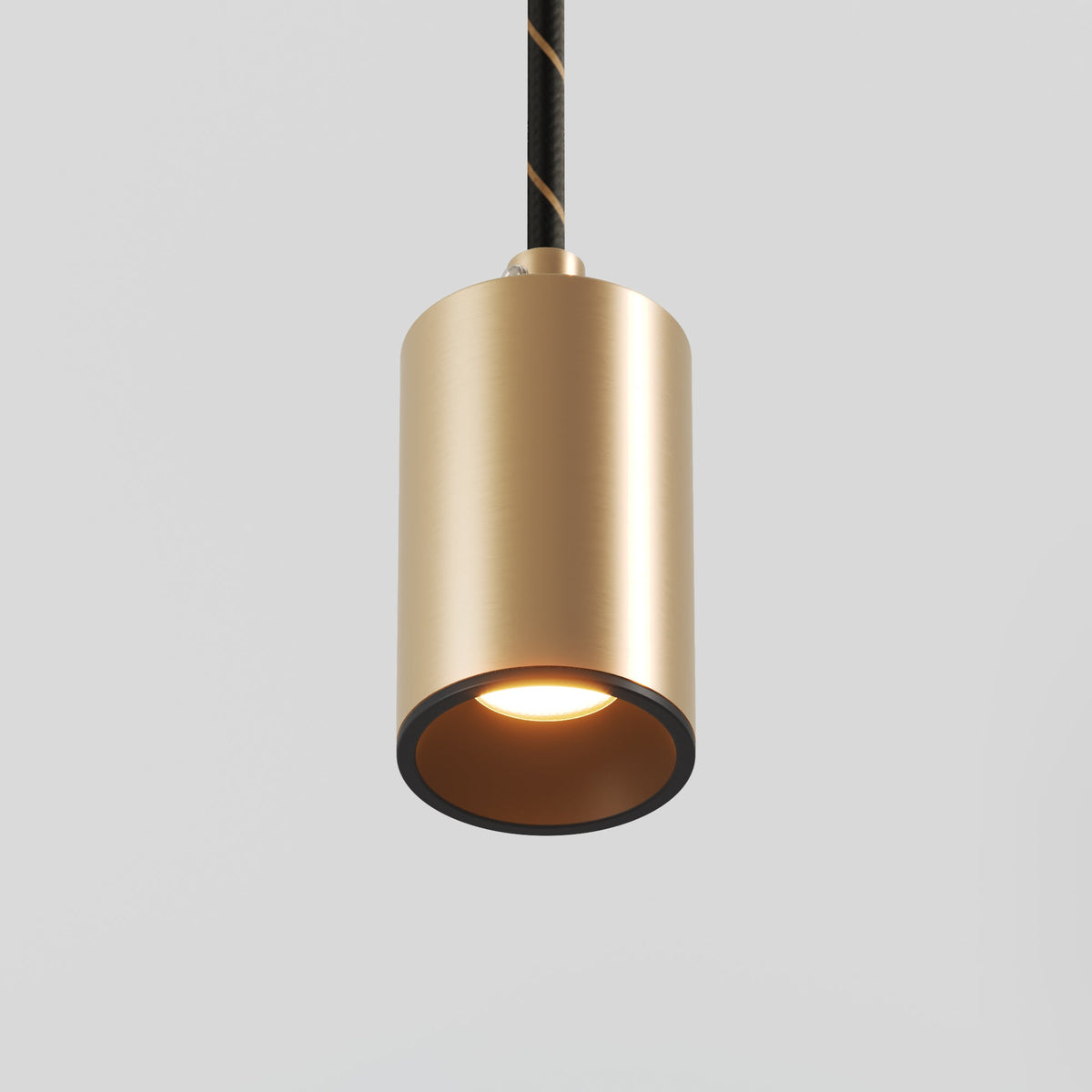 Lampada a sospensione con faretto GU10 Bispot per sistema a binario - Bronzo satinato / Nero Si Powergear