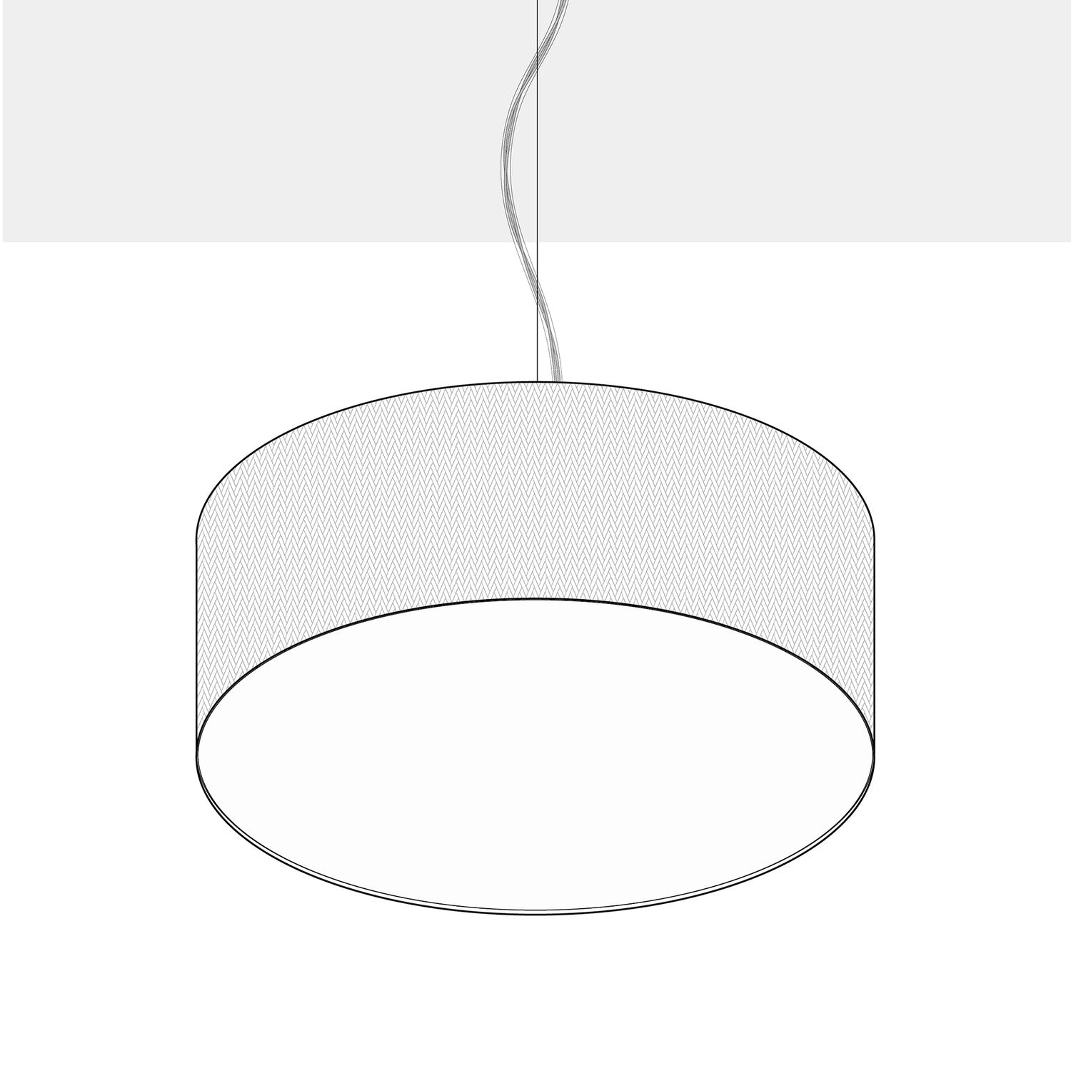 Lampada a sospensione con paralume in tessuto Cilindro Large - Made in Italy - Camelot Grigio Si
