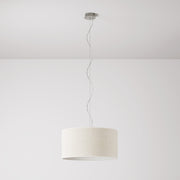 Lampada a sospensione con paralume in tessuto Cilindro Medium Juta chiara - Made in Italy No