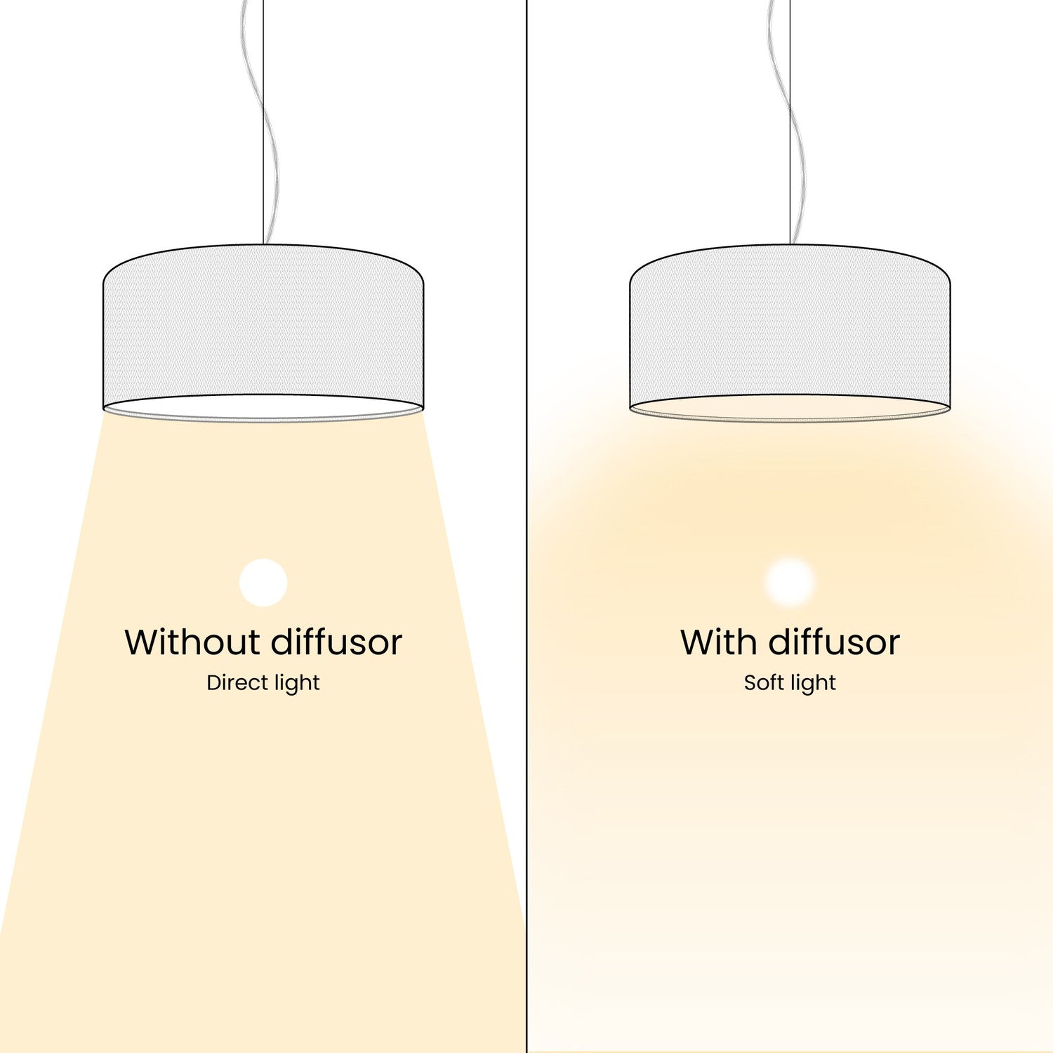 Lampada a sospensione con paralume in tessuto Cilindro Medium - Made in Italy - Teletta Grigio Scuro Si