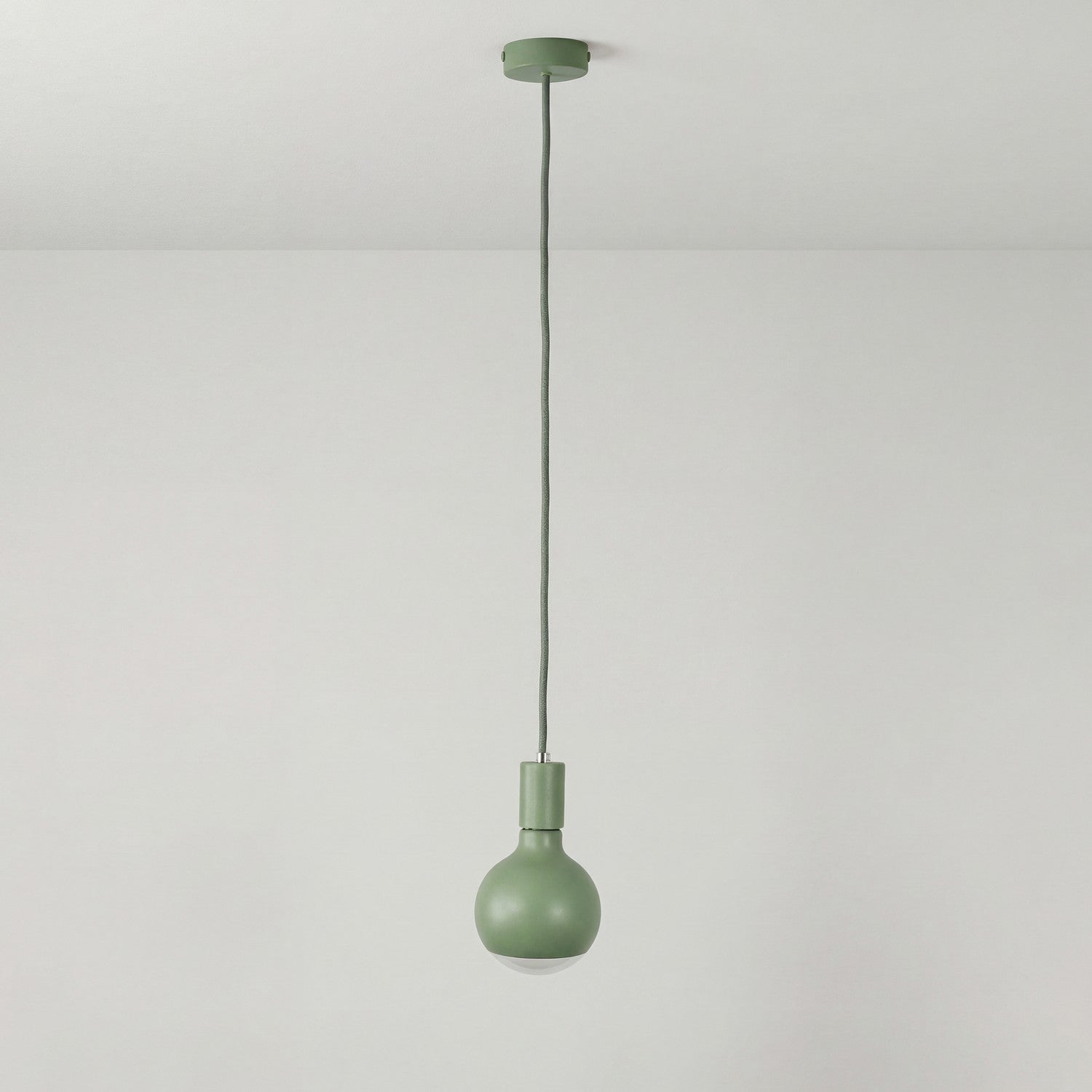 Lampada a sospensione Filotto Metallico con lampadina Lucia - Verde - Creative Cables