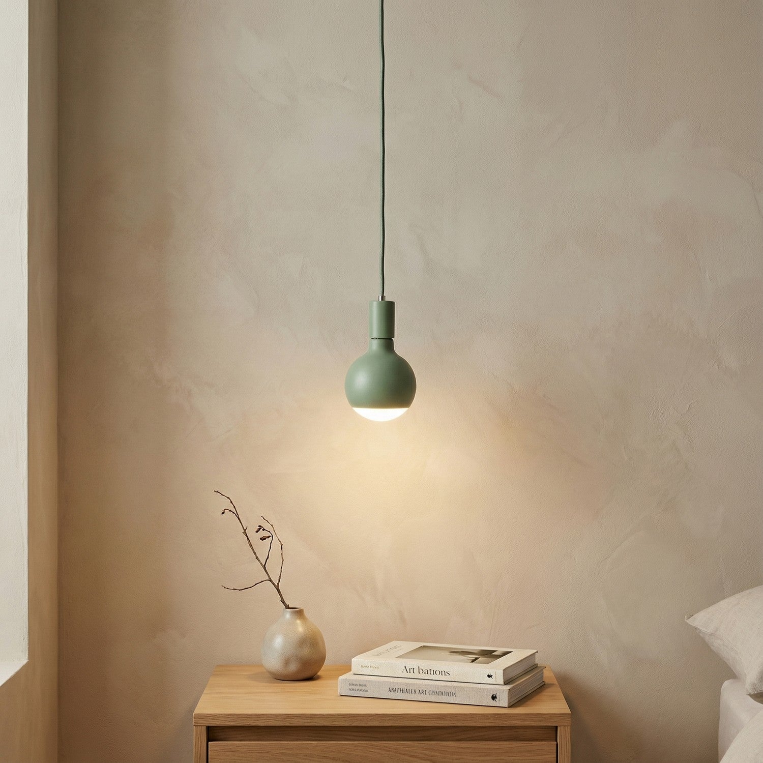Lampada a sospensione Filotto Metallico con lampadina Lucia - Verde - Creative Cables