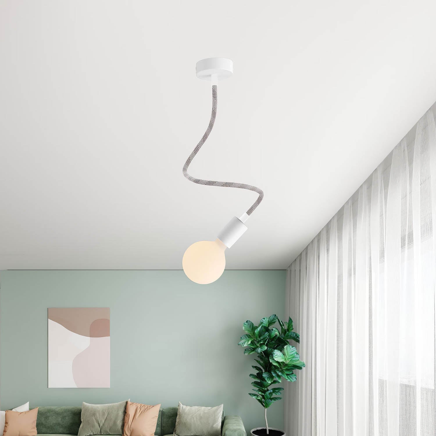 Lampada Creative Flex 60 cm da parete o soffitto - Bianco opaco