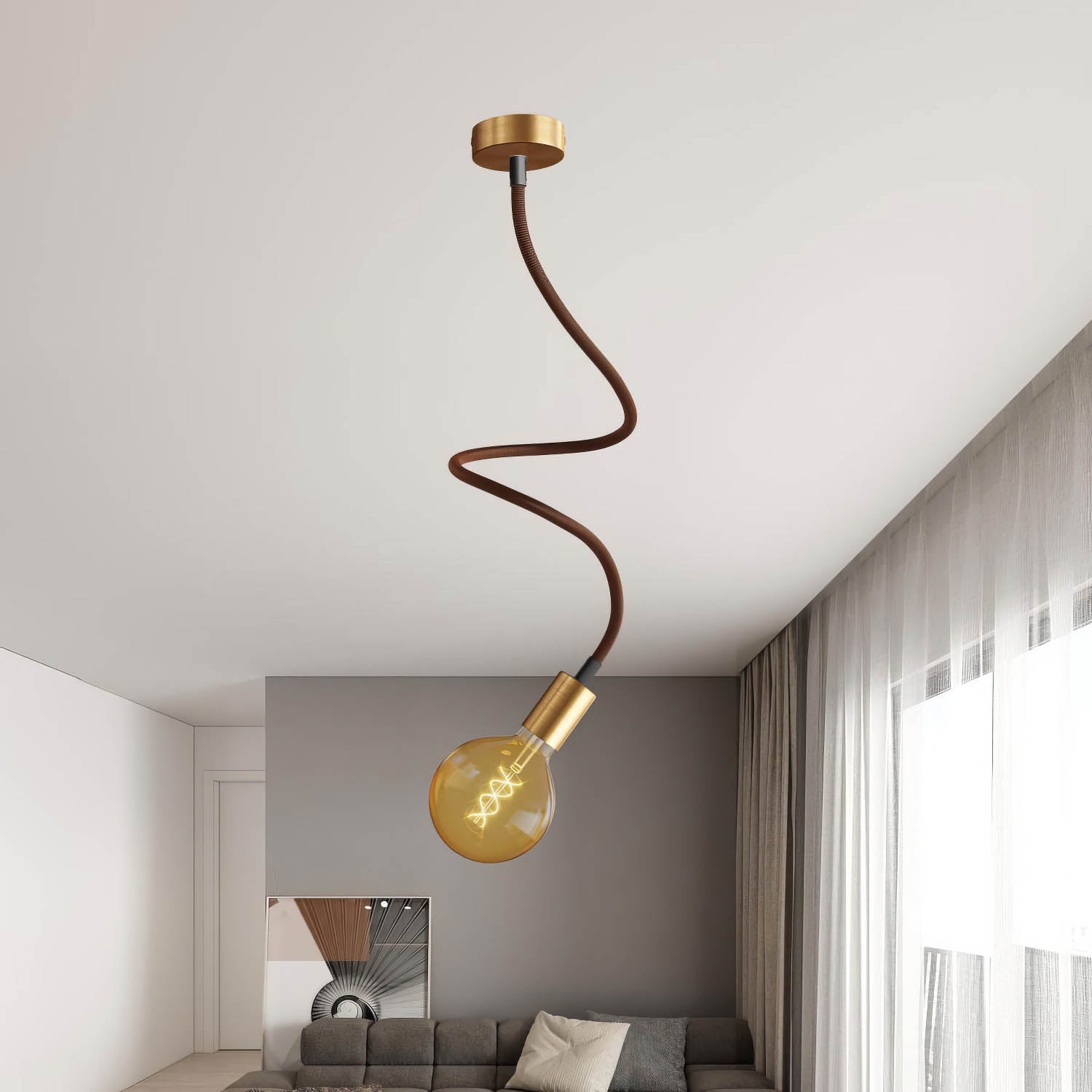 Lampada Creative Flex 90 cm da soffitto - Bronzo satinato