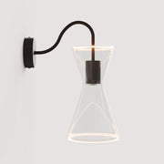 Lampada da parete Ghost Doppio cono con estensione a S - Nero