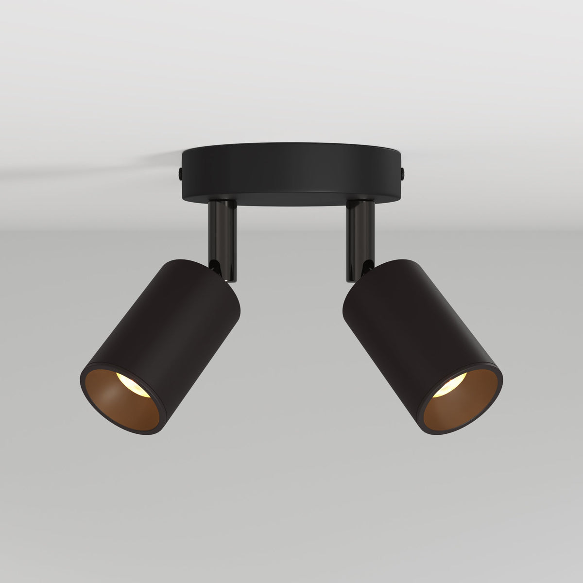 Lampada da parete o soffitto con 2 faretti GU10 Bispot orientabili - Nero