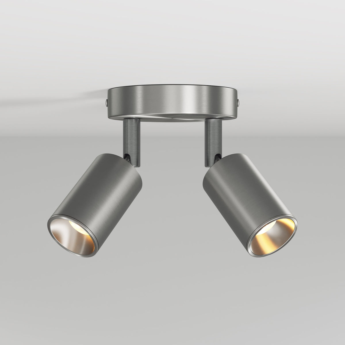 Lampada da parete o soffitto con 2 faretti GU10 Bispot orientabili - Titanio satinato