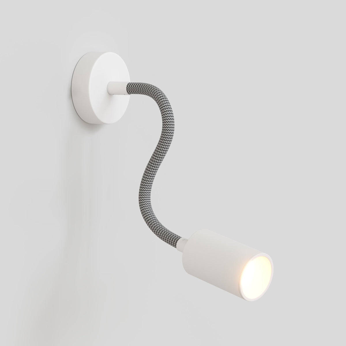 Lampada da parete o soffitto con faretto GU10 Bispot e braccio orientabile Flex 30 cm - Bianco opaco Si No