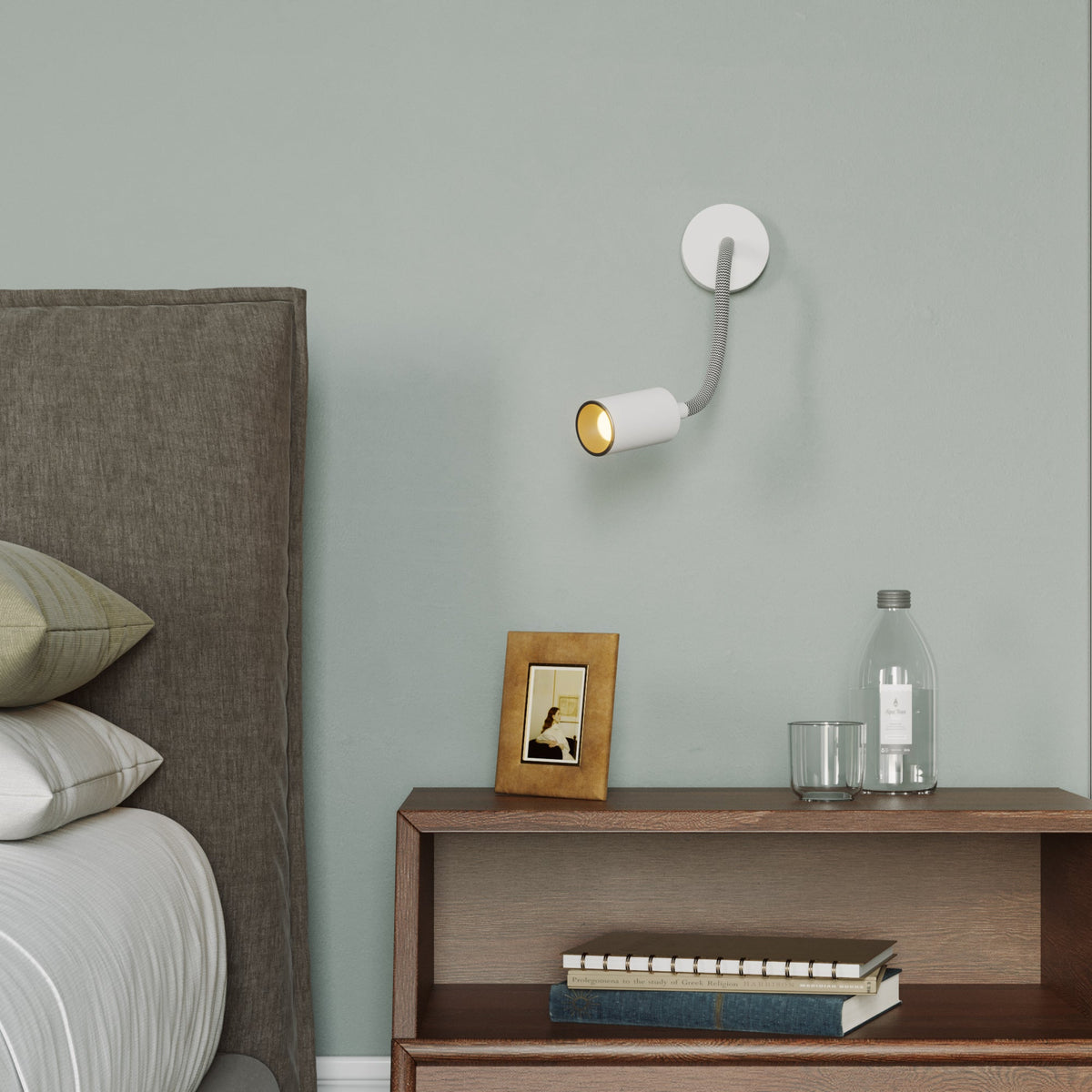 Lampada da parete o soffitto con faretto GU10 Bispot e braccio orientabile Flex 30 cm - Bianco opaco / Nero Si No