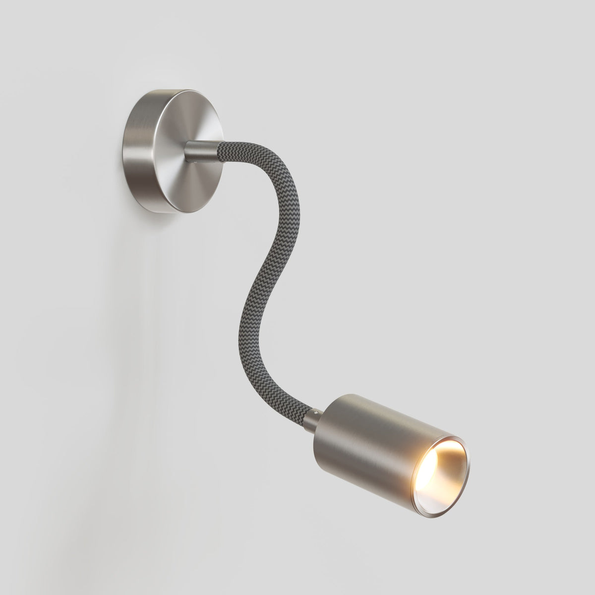 Lampada da parete o soffitto con faretto GU10 Bispot e braccio orientabile Flex 30 cm - Titanio satinato Si No