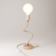 Lampada da tavolo snodabile in legno a luce diffusa - Table Flex Wood - Neutro