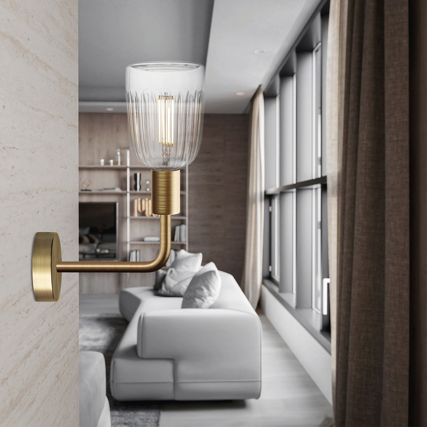 Lampada Fermaluce Elle in metallo con lampadina Crystal - Bronzo satinato