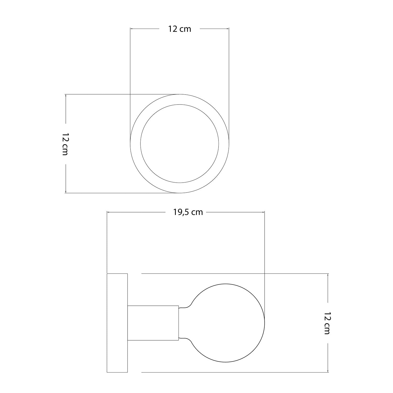 Lampada Fermaluce in metallo con lampadina Globo - Rame