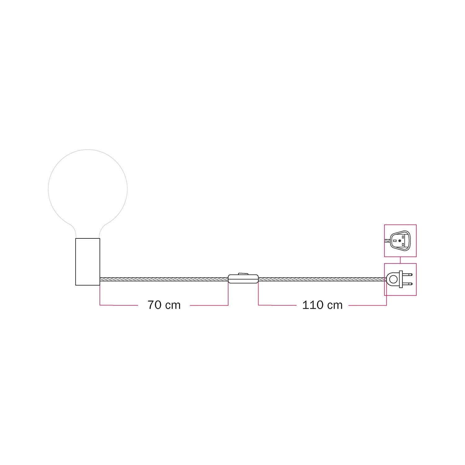 Lampada magnetica plug-in con attacco E27 - Arancione