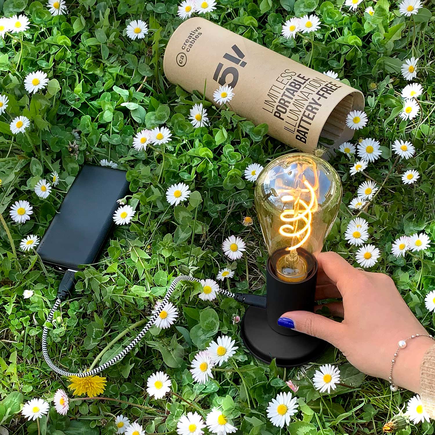 Lampada portatile in confezione regalo SI! a 5 volt - Nero