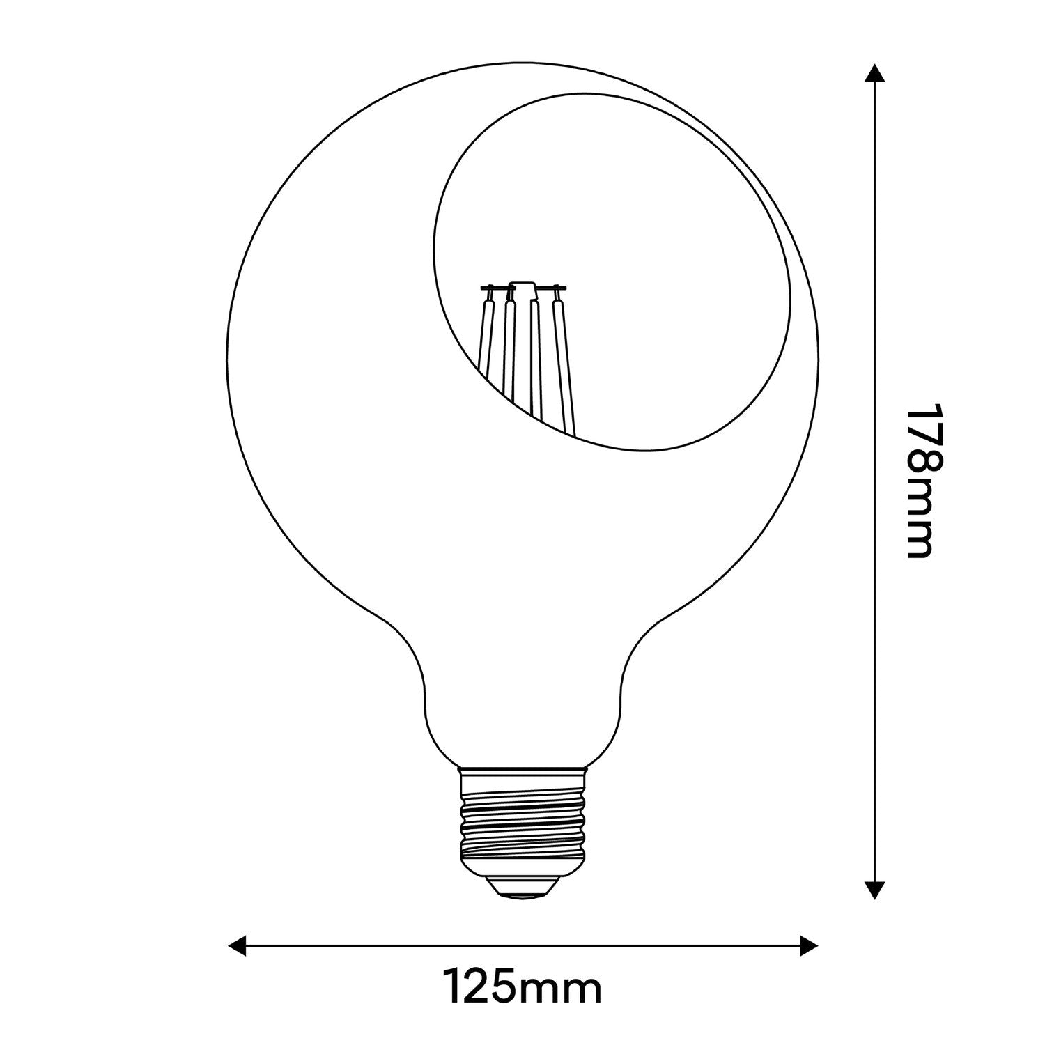 Lampadina LED Camo G125 4,8W 806Lm E27 2700K Dimmerabile - Rosso