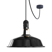 Modulair ELEGANT Lampada per esterni con paralume, 5 m cavo, rosone in silicone e portalampada IP65 waterproof - Nero