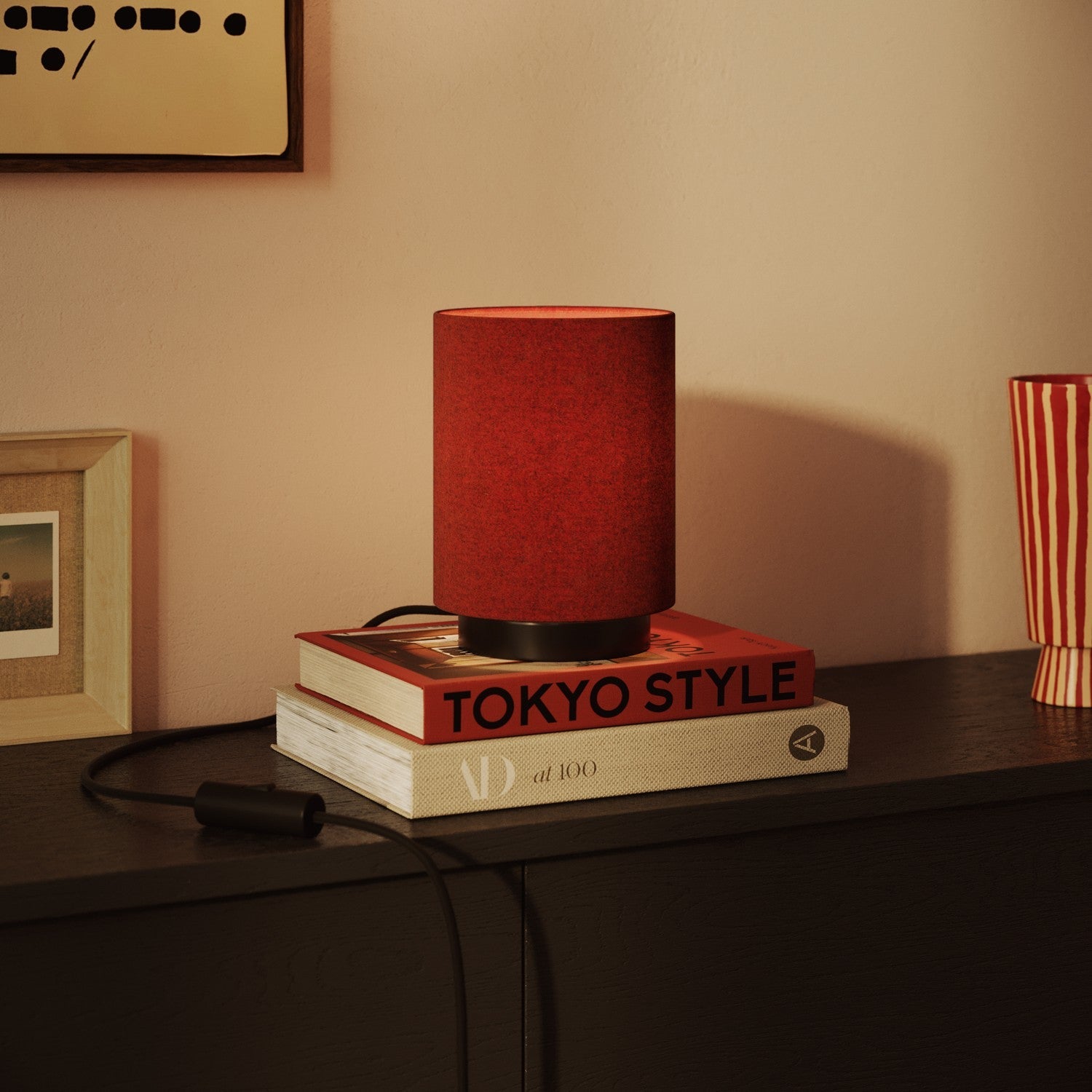 Paralume Cilindro S in tessuto con attacco E27 - Made in Italy - Lana Aragosta