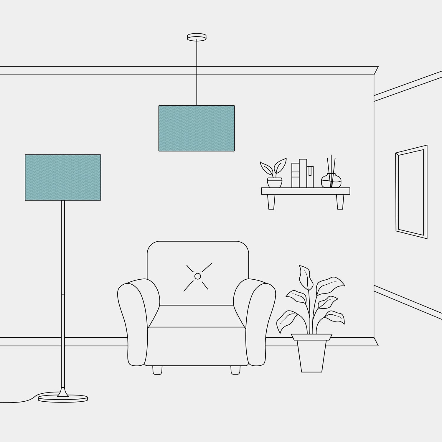 Paralume Cilindro XL in tessuto con attacco E27 - Made in Italy - Teletta Verde Dubbio