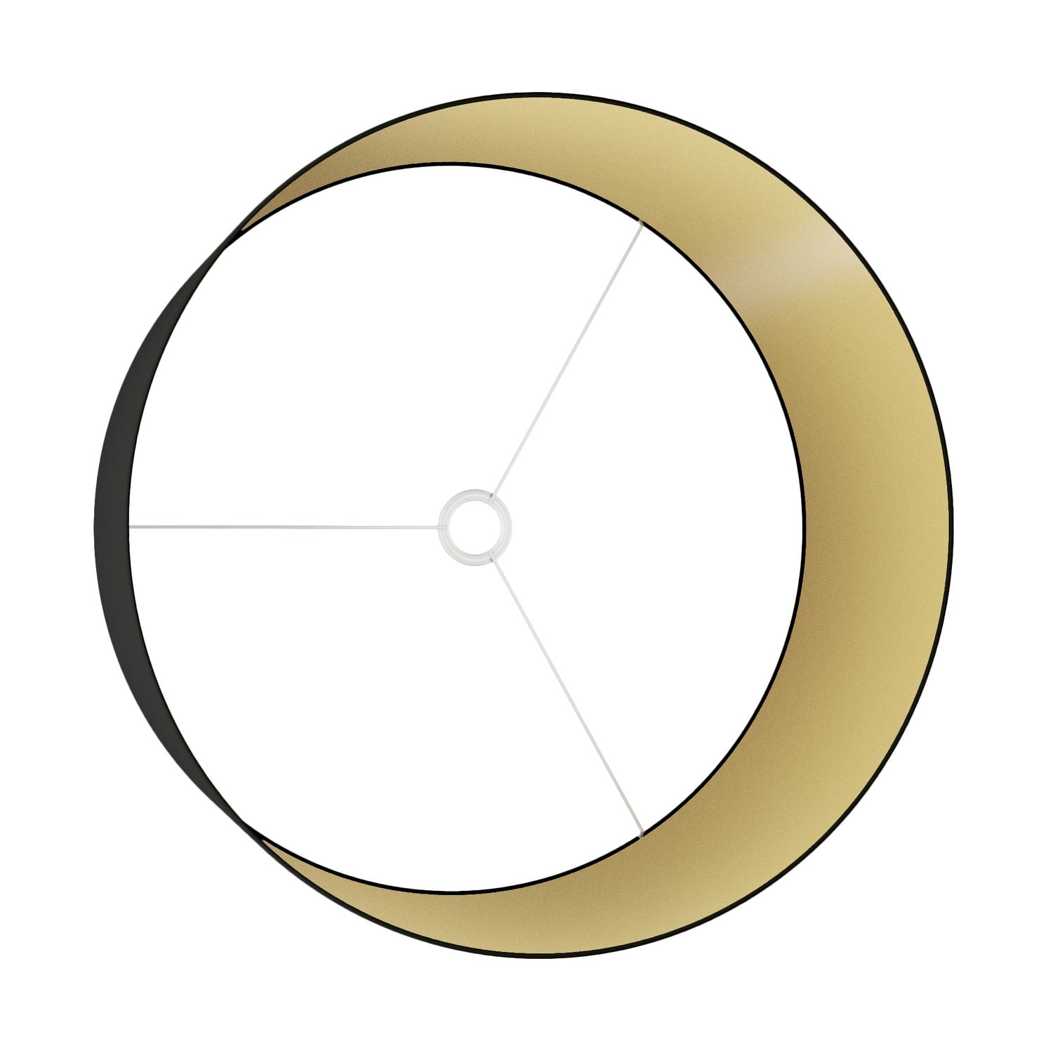 Paralume Cilindro XXL in tessuto con attacco E27 - Made in Italy - Nero/Oro