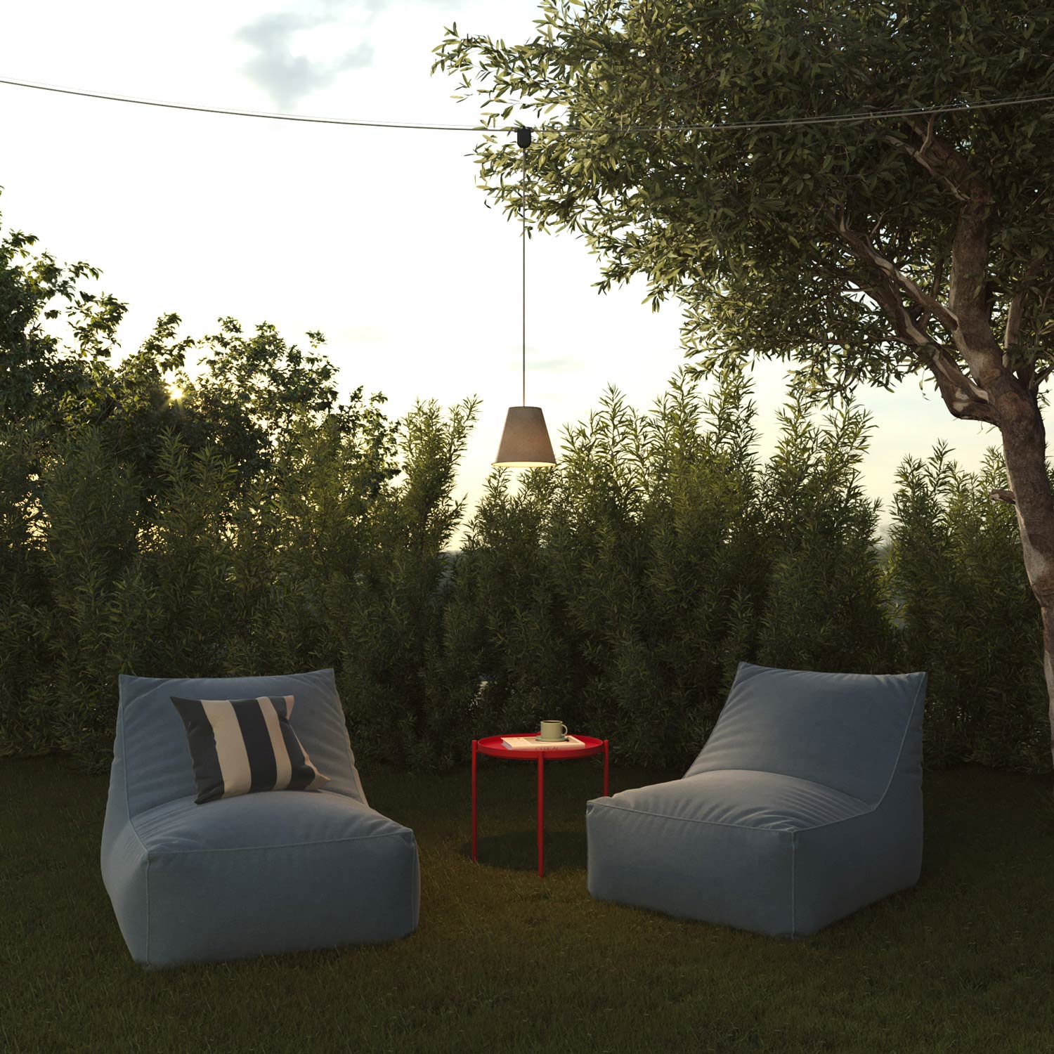 Paralume Impero da outdoor in PVC Saulé verde con attacco E27 - Made in Italy
