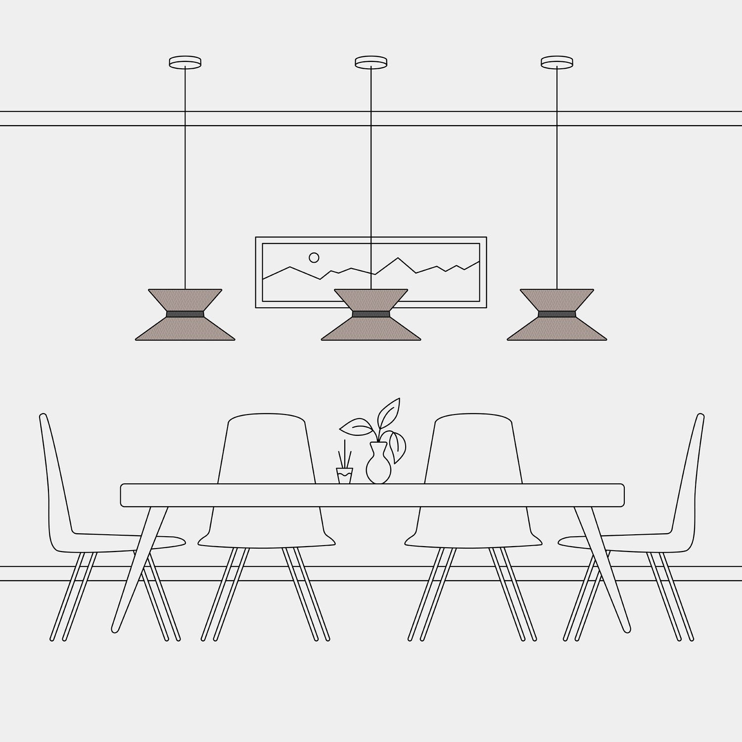 Paralume in tessuto Clessidra Arenal cenere - Made in Italy Teletta antracite