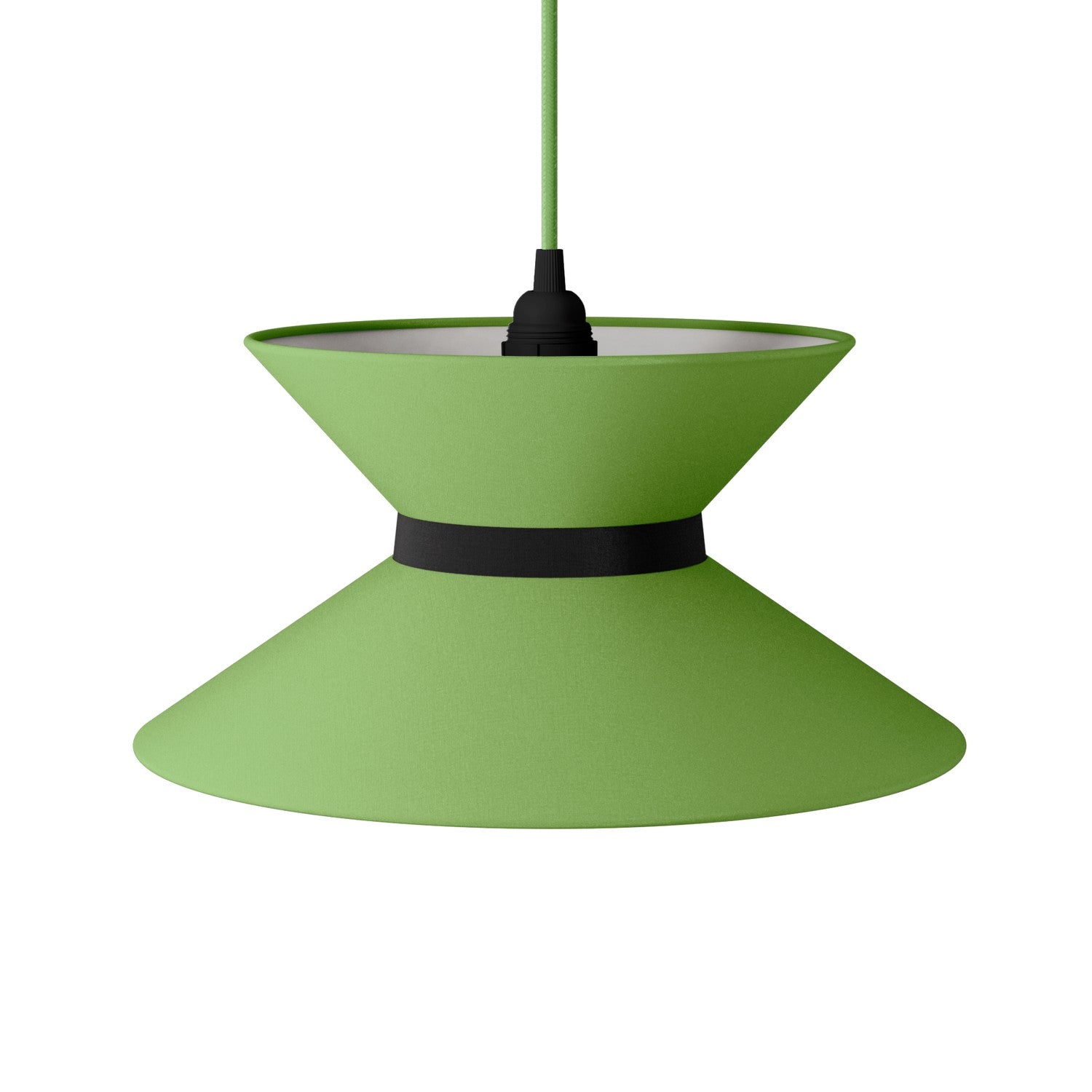 Paralume in tessuto Clessidra Cinette verde pistacchio - Made in Italy Teletta antracite