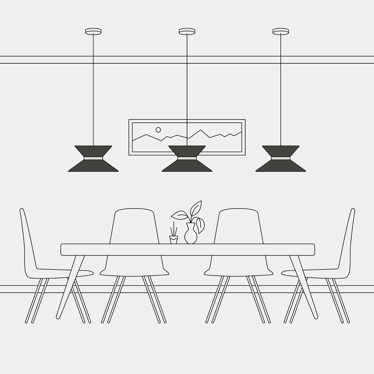 Paralume in tessuto Clessidra per lampada a sospensione - Lana Grigio Scuro Lana sabbia