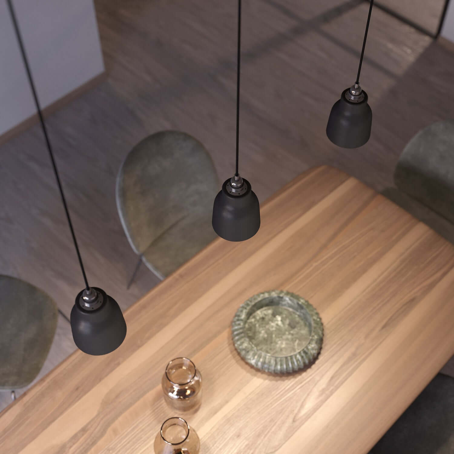 Paralume Vaso in ceramica, collezione Materia - Made in Italy - Lavagna