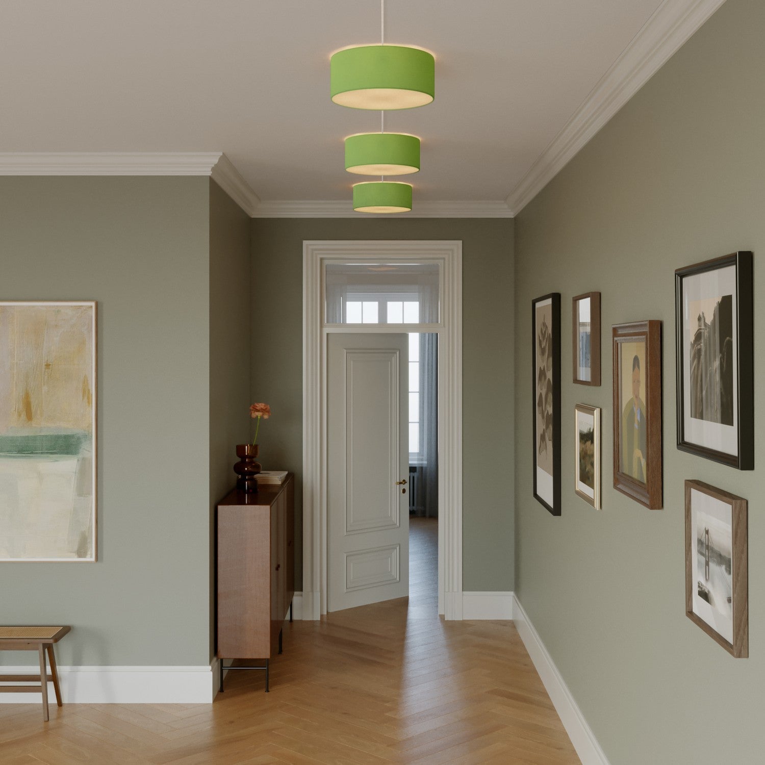 Plafoniera in tessuto Small - Made in Italy- Cinette Verde Pistacchio