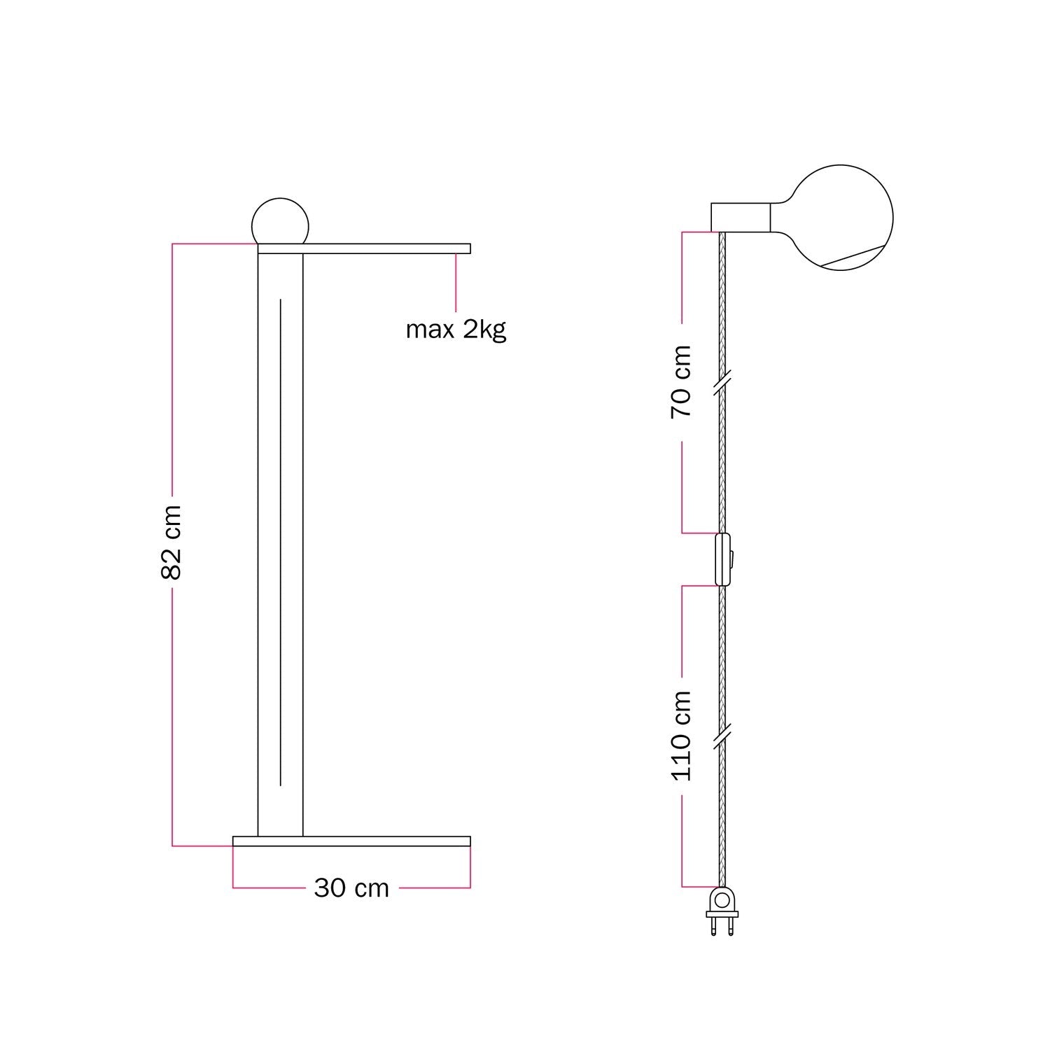 Rocco - Lampada da terra con lampadina Camo - Giallo - Creative Cables