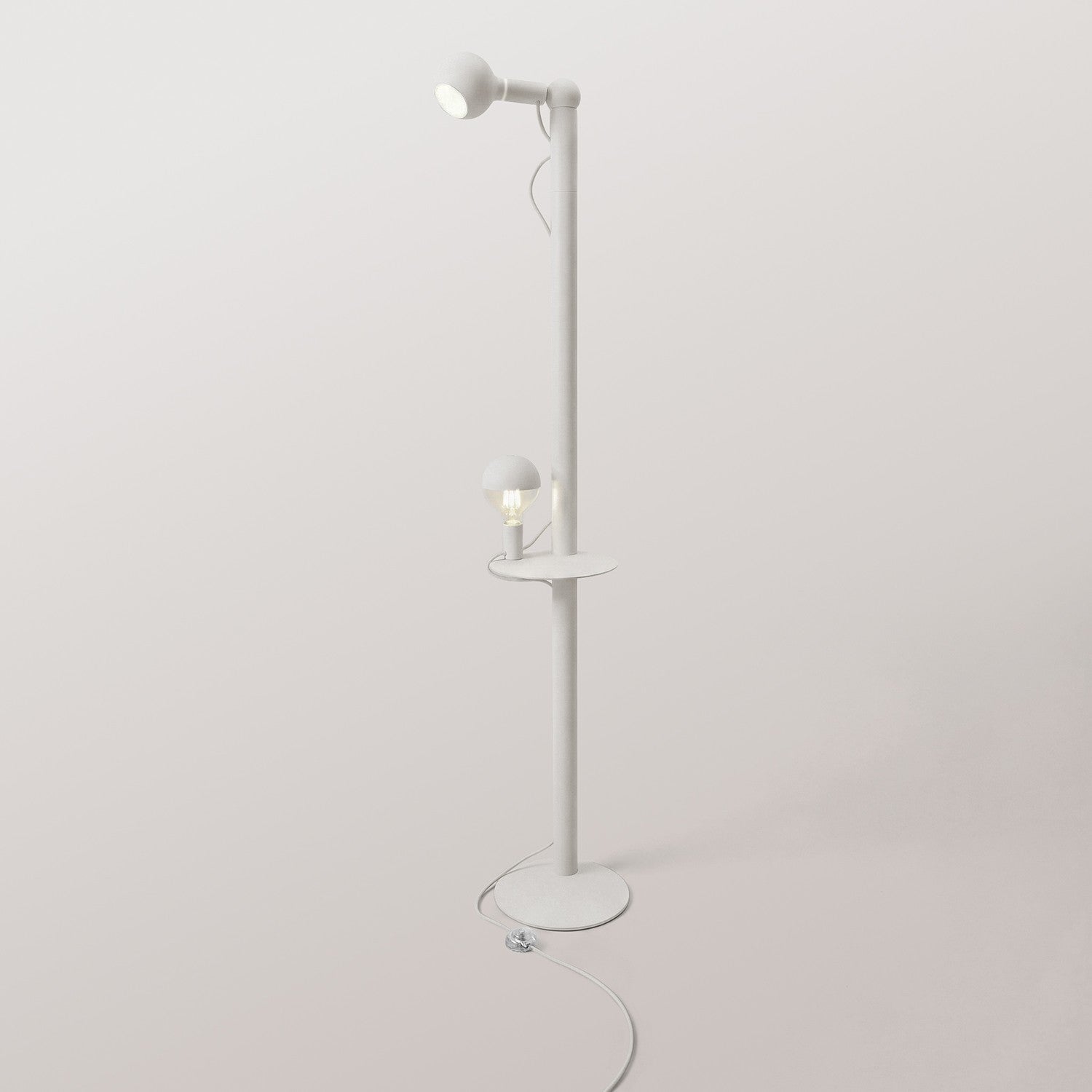 Rocco XXL - Lampada da terra con spina UK e lampadina Maria e Camo - Bianco